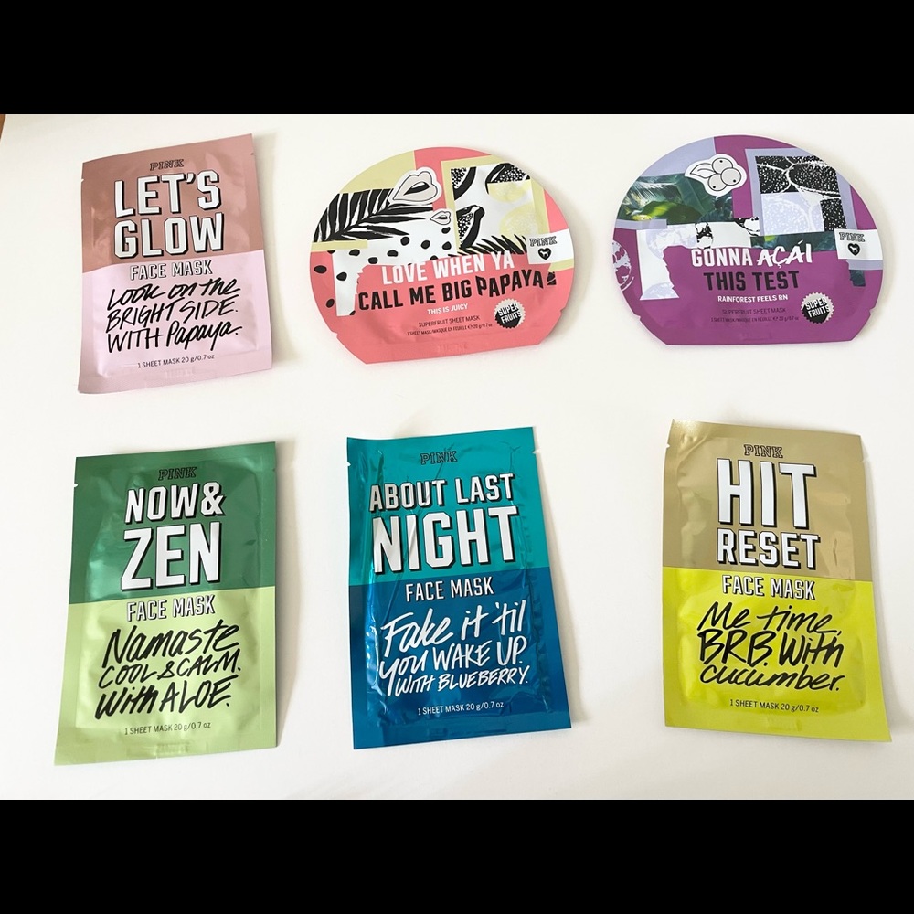 Victoria’s Secret PINK Facial Masks (Variety Pack of 6)